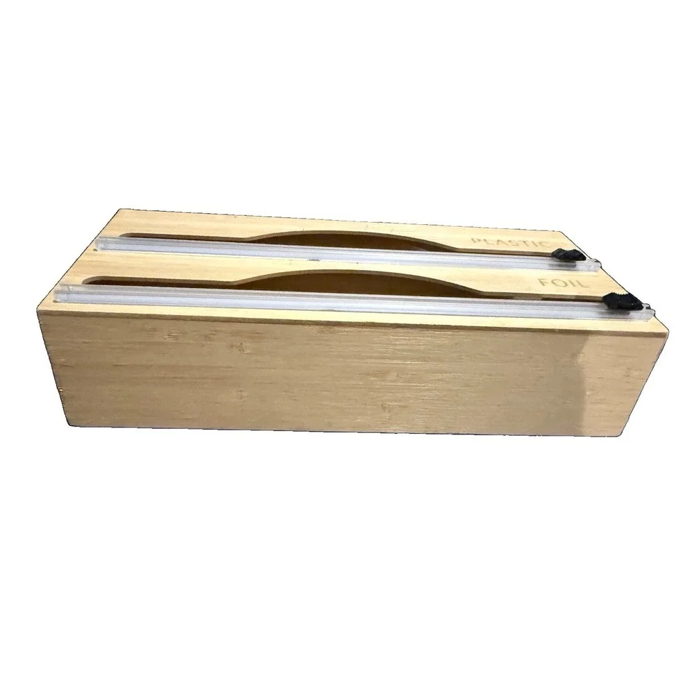Wood Foil/Plastic Holder Wall Mountable Brown Bamboo